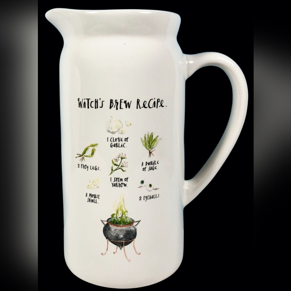 Rae Dunn Witches Brew Recipe 9" Pitcher Halloween